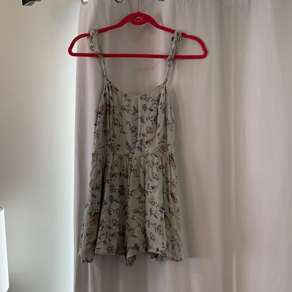 Mini seafoam floral romper